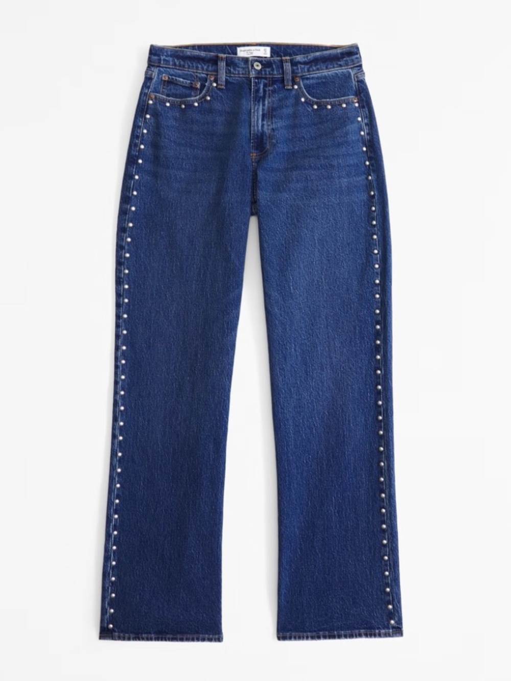 Abercrombie & Fitch Low Rise Baggy Studded Dark Blue Jeans